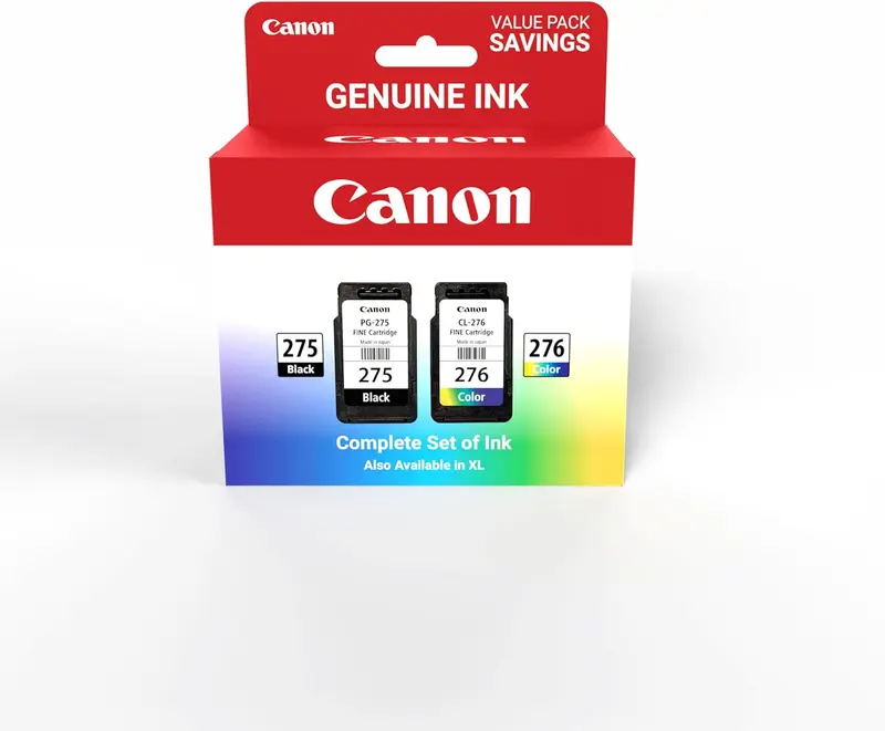 Canon PG-275 XL / CL-276 XL Genuine Ink Value Pack (2 Cartridges), Compatible with TS3520/3522/4722/3720/3722, TR4720