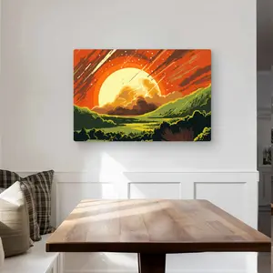MWW C1MP2436BEZ2KM 24 x 36 in. Last Days Orange Metal Print Wall Art - Modern Home Decor Accent