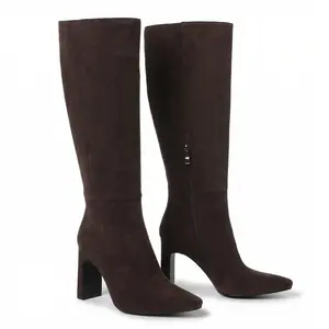 Women's Knee-High Boots Square Toe Chunky Heel Tall Boots for Women Side Zipper Fall Boots 2025 Stylish Long Boots Date Party Travel Winter Shoes