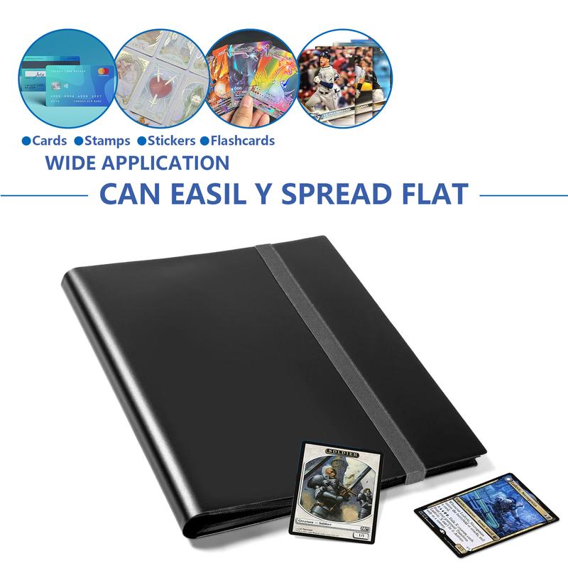 Cards 9 Pocket Strap Binder 360 Side Loading Pockets for Soccer Basketball Sports Hockey Cards Archival Safe Acid Free Trading Card Album 20 Pages Side Loading