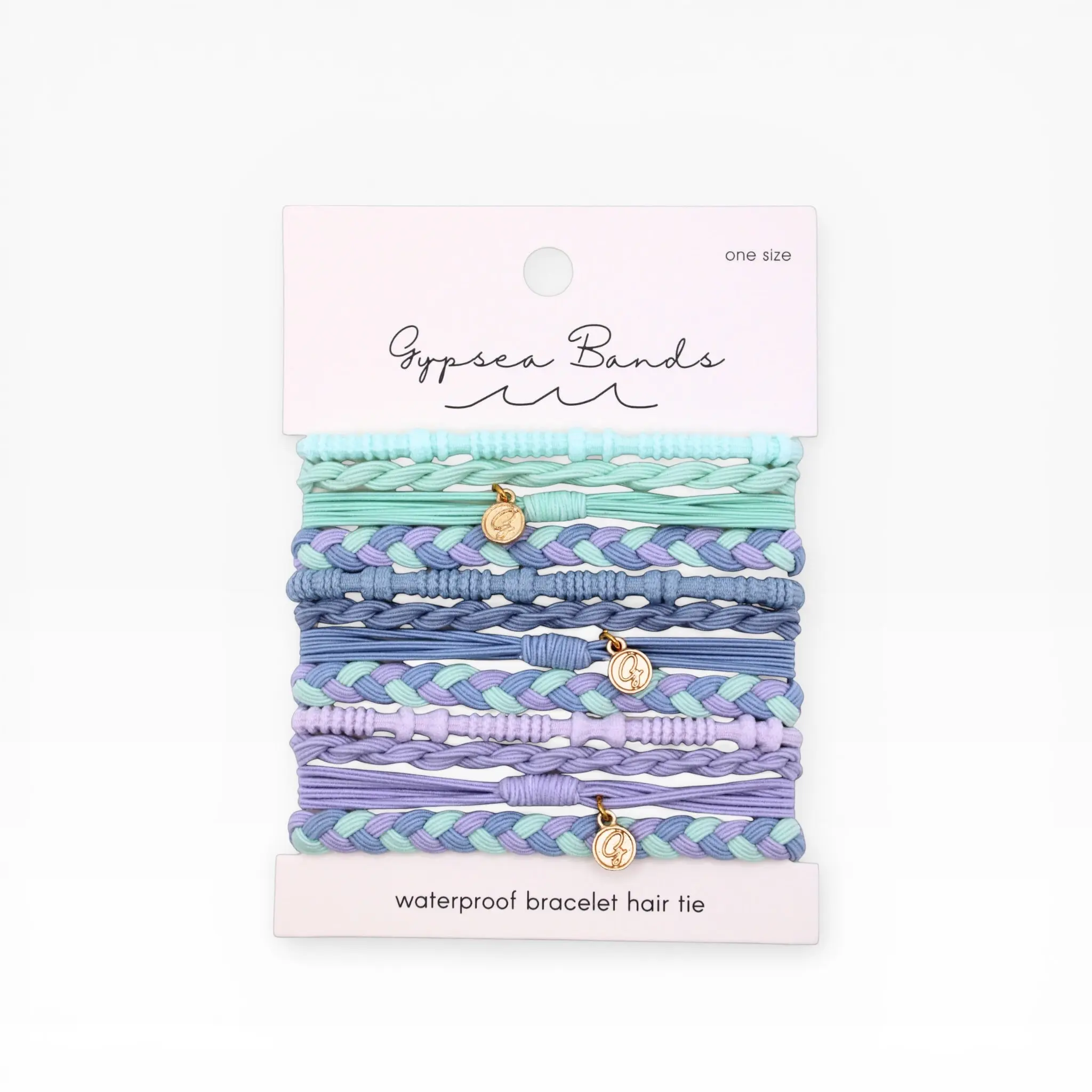 Del Mar Hair Tie Bracelets Seafoam Lavender Dusty Blue Combo Set of 12 Multi Functional Hair Ties & Bracelets Eco Friendly Ocean Saving Design