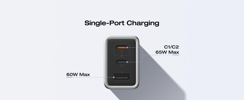 EF ECOFLOW USB C Charger, Rapid 65W GaN Type C Charging Block with Foldable Plug, Fast Wall Charger Compatible with iPhone 15/14/13, Galaxy, Pixel 4, iPad, AirPods, Apple Watch (USBC Cable Included)