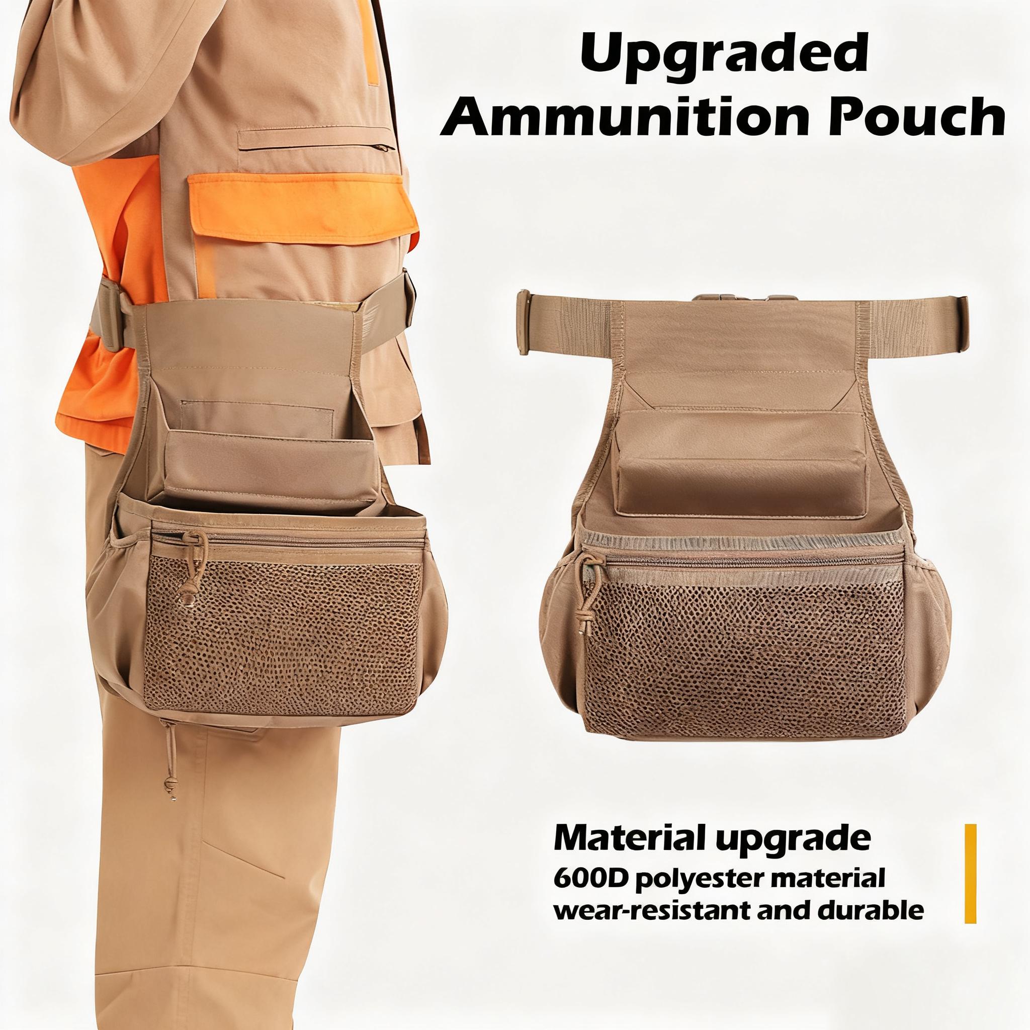 600D Nylon Upgraded Ammo Shell Pouch – Double Layer Waist Bag for 12/20 Gauge Shooting & Hunting