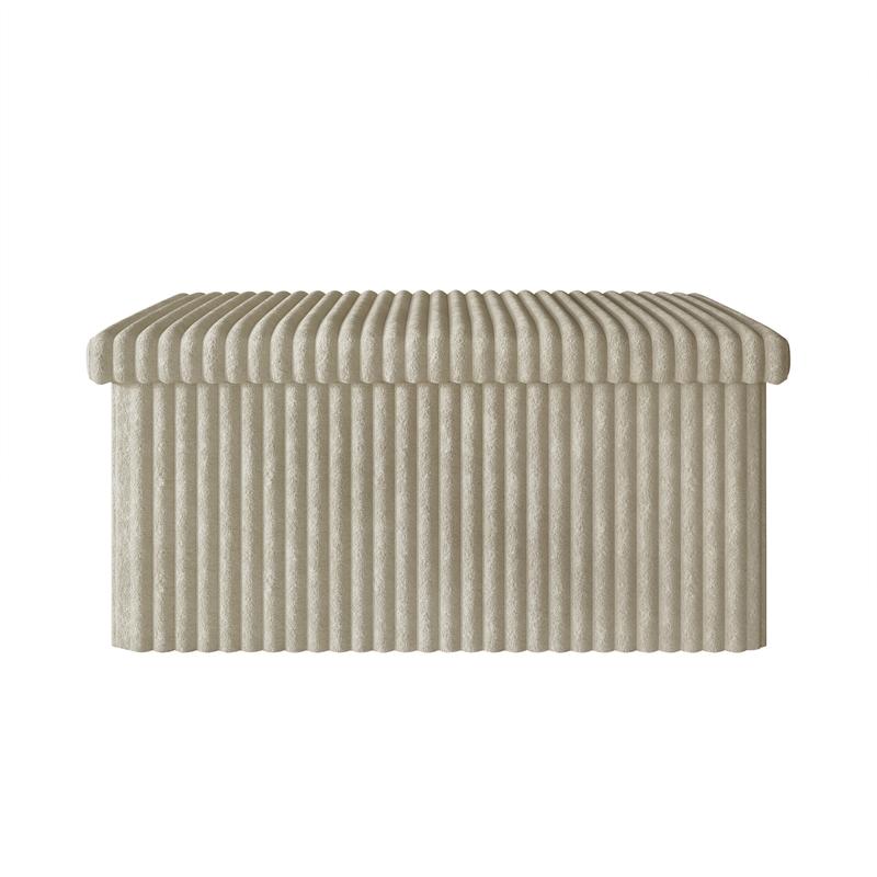 Favorer Florence 30" Tufted Upholstered Folding Storage Ottoman Bench (Set of 2)