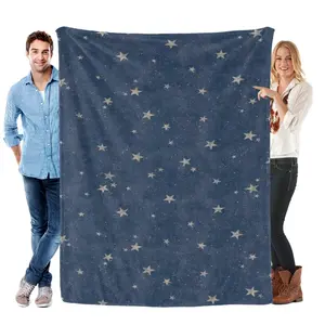 Whimsical Starry Night Sky Cozy Throw Blanket - Magical Twinkling Stars Pattern Perfect for Dreamy Bedroom Decor