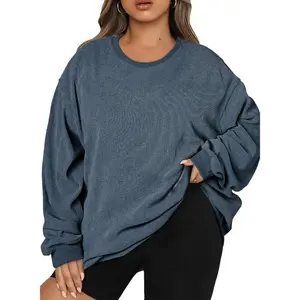 Women Plus Size Sweatshirts Long Sleeve Crew Neck Casual Oversized Soft Pullover Tops Shirts(1X-5X)
