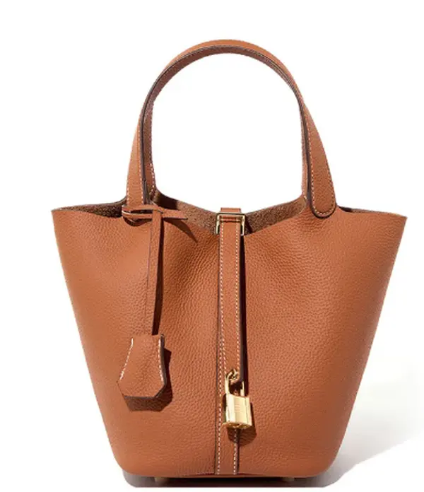 CINDY Bucket Vegetable Leather Handbag