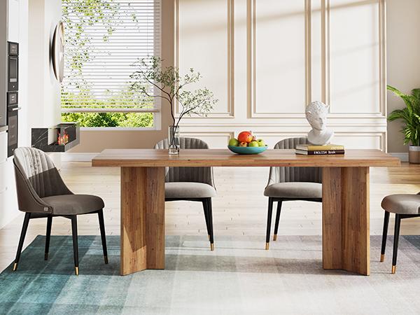 Tribesigns Rectangular Dining Table for 4-6 Farmhouse Kitchen Table with Large Tabletop, Chair Not Included