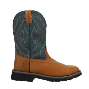 Wolverine Mens Rancher Arrow 14 Inch Waterproof Steel Toe  Work/Duty - Blue, Brown