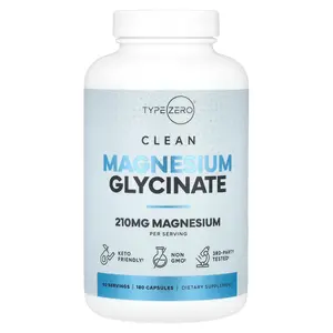 TypeZero Clean, Magnesium Glycinate, 180 Capsules (70 mg per Capsule)