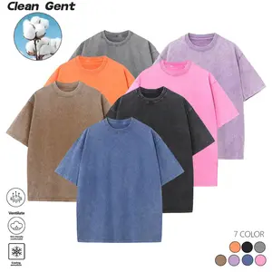 Clean Gent 7/3/1-piece set Loose T-shirt Unisex Heavyweight (280 g) Cotton Loose Fit Basic Mineral Washed Plus Size Street Style Desert Wind Casual Clothing