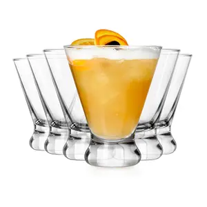 Libbey Entertaining Essentials Multi-Purpose Cocktail Glasses Set of 6, Dishwasher Safe Stemless Martini Glasses, Margarita Glasses for Home (10oz)