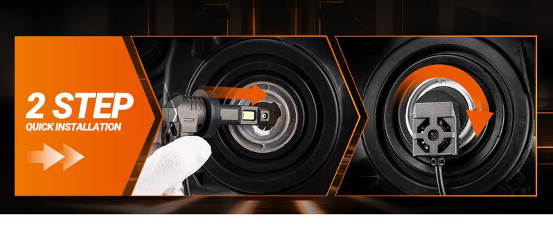 2014 Ford Mustang 9008/H13 H10/9140/9145 60W 6500K White IP67 LED Headlight Fog Light Bulbs Combo 4PCS SEALIGHT S2