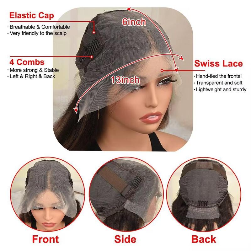 Ombre Ash Blonde 13x6 Lace Frontal Human Hair Wig 180 Density Milk Tea Colored with Dark Brown Roots Transparent Lace Front Pre Plucked for Women