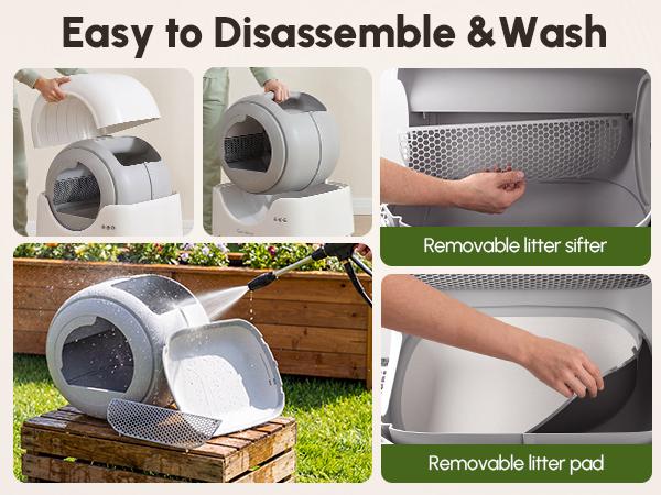 Cavrtbany Smart Self-Cleaning Cat Litter Box, APP or Manual Control, 85L Covered Litter Box with 15L pull-out drawer , Easy-Entry Front Step, 5 Safety Sensors, Quick 3-Minute Assembly, Quiet, Cat toilet for big Cats & Multi-Cat Homes With Free  liners 
