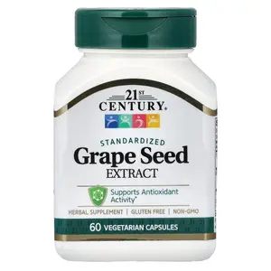 21st Century Grape Seed Extract, Standardized, 60 Vegetarian Capsules (50 mg per Capsule)