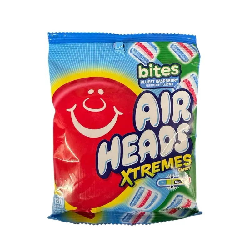 Airhead Xtreme Chewing & Bubble Gum, Artificial Blue Raspberry Fruity Candies with Tangy Candy Kick - 1 Bag, Ambient Storage Ideal for Cupboard Storing & Daily Treats, US
