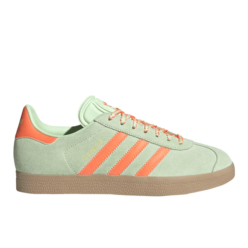 adidas Womens Gazelle Sneakers Shoes Casual - Green, Orange