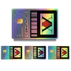 Holographic Credit Card Skin Sticker | Futuristic Barcode Style Card Cover | Ultra Slim Waterproof Scratch-Resistant Card Decal