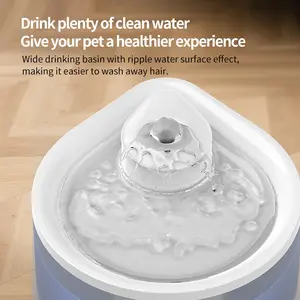 Ultra-Quiet 2L Pet Water Fountain with Filter & LED Night Light for Cats & Small Dogs - Automatic Filtration System for Hydration & Health