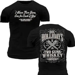 Doc Holliday Tombstone “Two Guns, One for Each of You” Double-Sided Print – Front & Back Graphic | Premium Athletic Fit T-Shirt, Hoodie & Sweatshirt