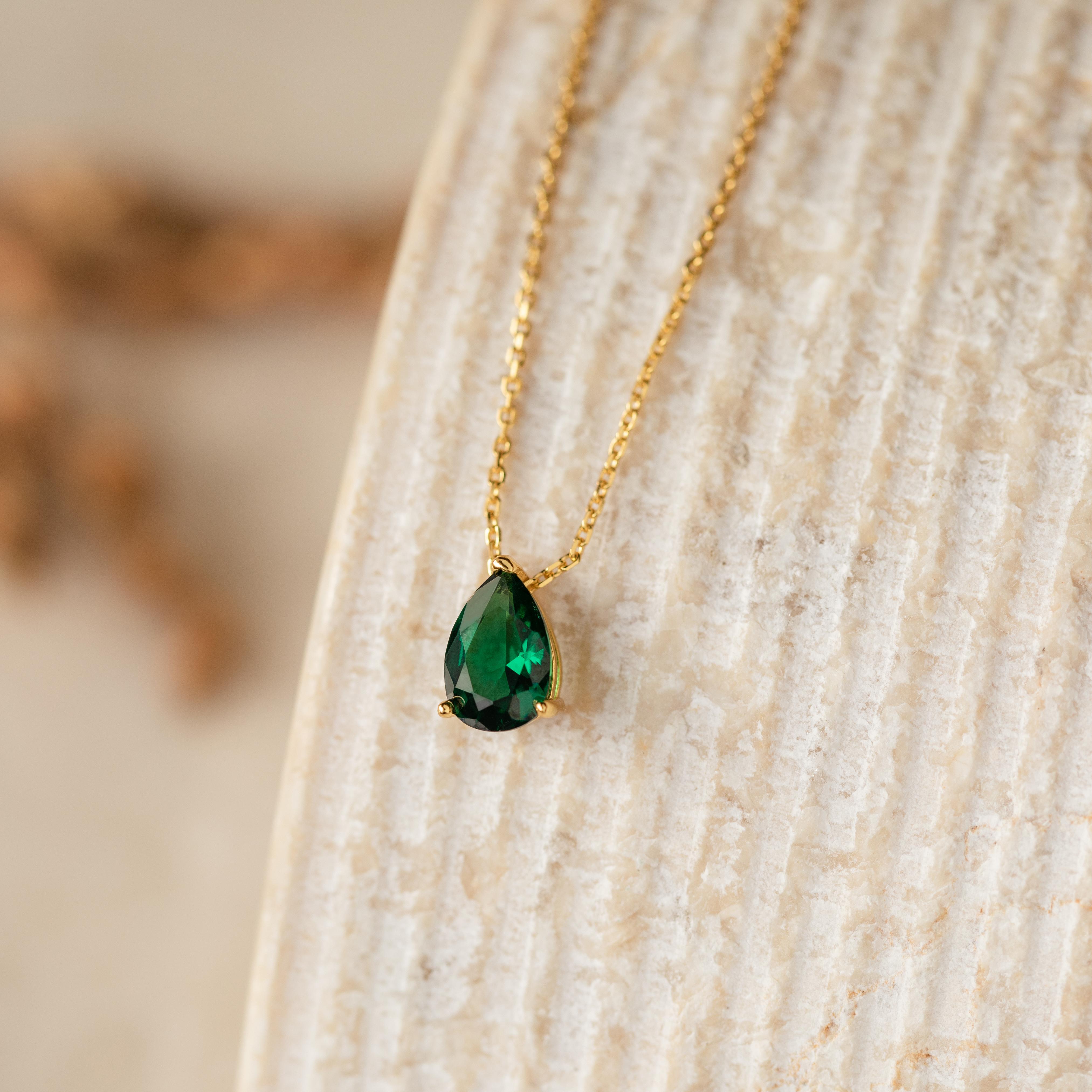 Ophelia Birthstone Necklace by Caitlyn Minimalist - Custom Teardrop Gemstone Necklace in 18K Gold - Dainty Jewelry - Birthday Gift Ophelia Birthstone Necklace by Caitlyn Minimalist - Custom Teardrop Gemstone Necklace in 18K Gold - Dainty Jewelry - Birthday Gift
