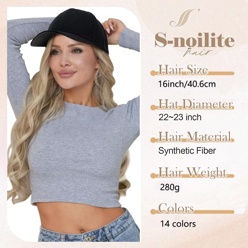 Baseball Hat Wig for Women Wig Cap with 16in Curly Hair Extensions Hat with Hair Wave Adjustable Baseball Cap Wigs