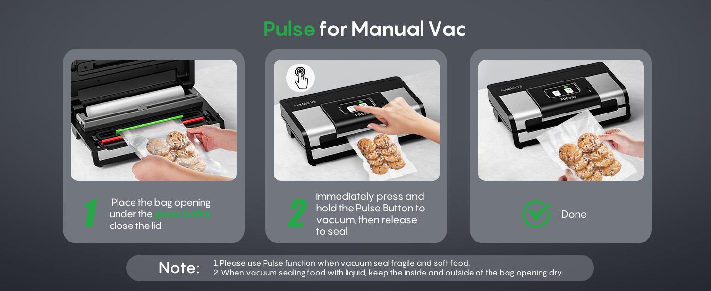 FRESKO AutoMax V8 Heavy Duty Vacuum Sealer Machine, Automatic Food Saver with Dry & Moist Modes, Built-in Cutter & Bag Storage, Includes Bags & Rolls
