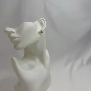 Pearl Diamond Shape 14k Gold Plated Earrings - Elegant and Sparkling Jewelry for Everyday Wear