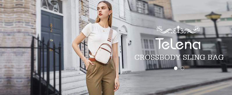 Telena Sling Bag for Women Crossbody Fanny Packs for Women Leather Sling Chest Bag with Adjustable Strap Sling Purse