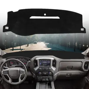 Canvcle Dashboard Cover Mat for 2007-2013 Chevy Silverado Sierra,2007-2014 Chevy Tahoe Suburban Denali Avalanche&GMC Yukon/XL Without Dash Speaker&Only One Glove Box Accessories Velvet Dash Cover