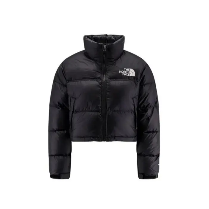 THE NORTH FACE Women's 1996 Retro Cropped Solid Puffer Coat - Water-Resistant Ripstop Fabric, Boxy Oversized Loose Fit, Stowable Hood, Zip Pockets, Stylish for Casual Outdoor Everyday Use