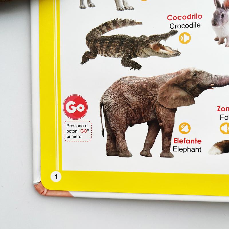 Spanish Interactive Educational Toy for Kids 1–6, Bilingual Sound Book for Early Language Learning, Interactive Educational Toy with 300+ Words & 13 Themes, Perfect Gift Idea for Toddlers