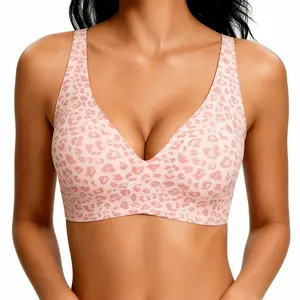 Jelly Wireless Womens Comfortable Wireless Bras Push Up Bralettes Seamless Tshirts Bras Deep V Everyday Bras