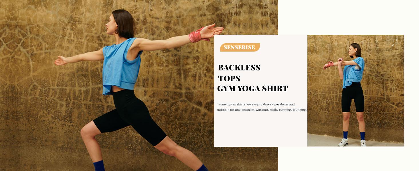 MaLinfandor Womens 3 Pack Open Back Tops Casual Short Sleeve Workout Shirts Y2k Crop Athletic Tops Gym Yoga Running Tees
