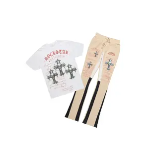 Bowman White/Beige T-Shirt/Relaxed Track Set