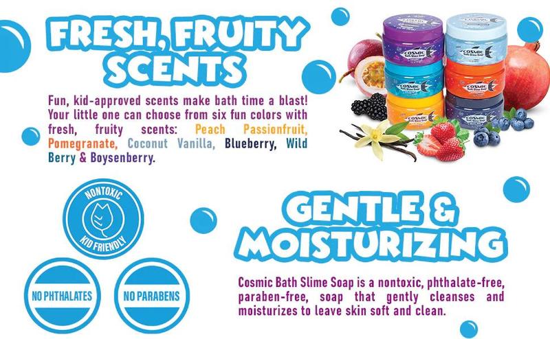 Tub Works Super Goo Bath Slime for Kids - 6-Pack Stretchy Squishy Fruity Scented Non-Toxic Paraben-Free Sensory Soap for Toddlers Ages 3+ - Mess-Free Moisturizing Lather in Colorful Jars