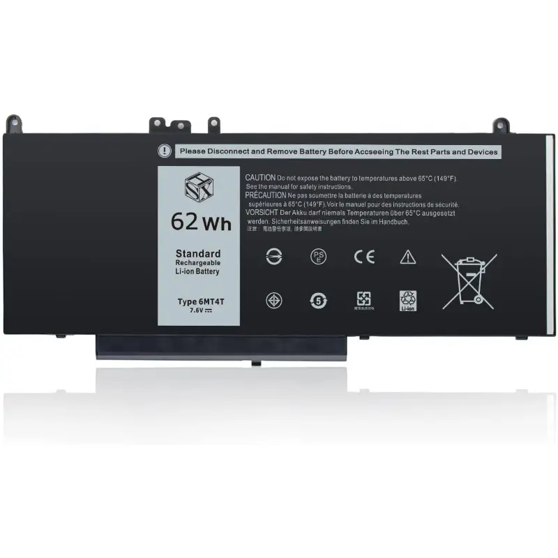 6MT4T Replacement Laptop Battery for Dell Latitude E5570, E5470, E5270 Series & Precision 3510 Series, Compatible with 7V69Y, TXF9M, 79VRK, 07V69Y, 7.6V 62Wh, Built-in Safety, Recharges Fast
