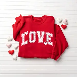 Retro Love Valentines Heart Sweatshirt, Teacher Valentines Sweater, Womens Valentine Graphic Gift