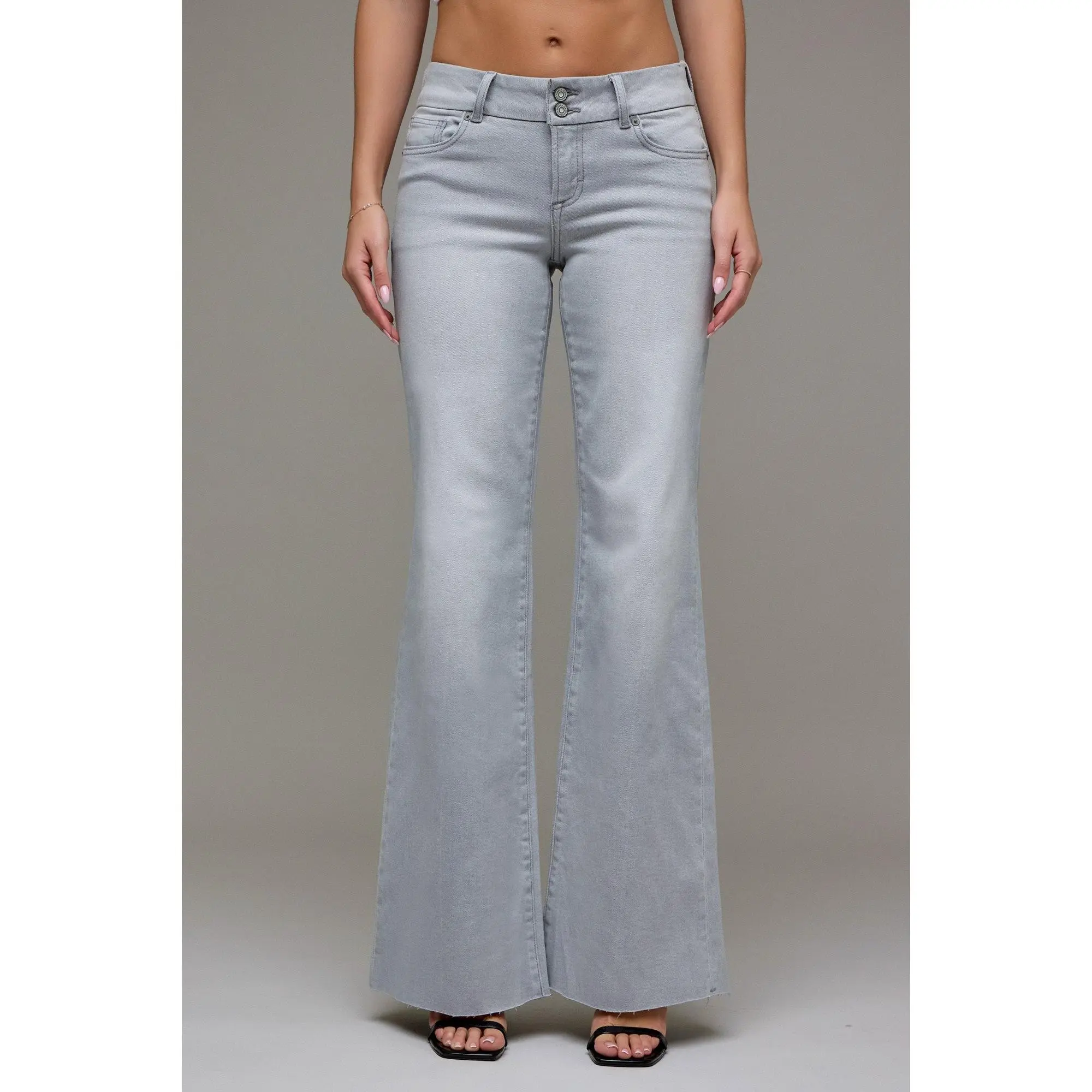 Hidden Low Rise Double Waistband Flare Jeans