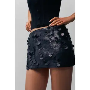 Low Rise Paillette Skirt