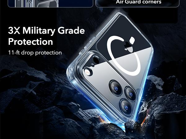 ESR for iPhone 17 Pro Max/Pro/Air Case, Camera Control, Compatible with MagSafe, Shockproof Military-Grade Protection, Magnetic Phone Case for Phone 2025, Classic Hybrid Case (HaloLock)