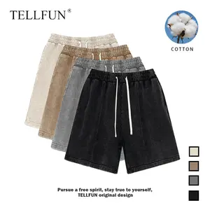 3Pack Men's Sweat Shorts Athletic Vintage Acid Washed Cotton Gym Short Elastic Waist Drawstring Workout Jogger Pants with Pockets Streetwear Athletic Sweat Shorts baggy bottom