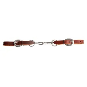 Jeffers Poplar Head Premium Single Chain Latigo Leather Curb Chain