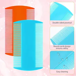 6 Pcs Head Hair Comb, Double Sided Fine Tooth Comb, Flea Lice Comb for Dandruff Removal, for Adults and Children
