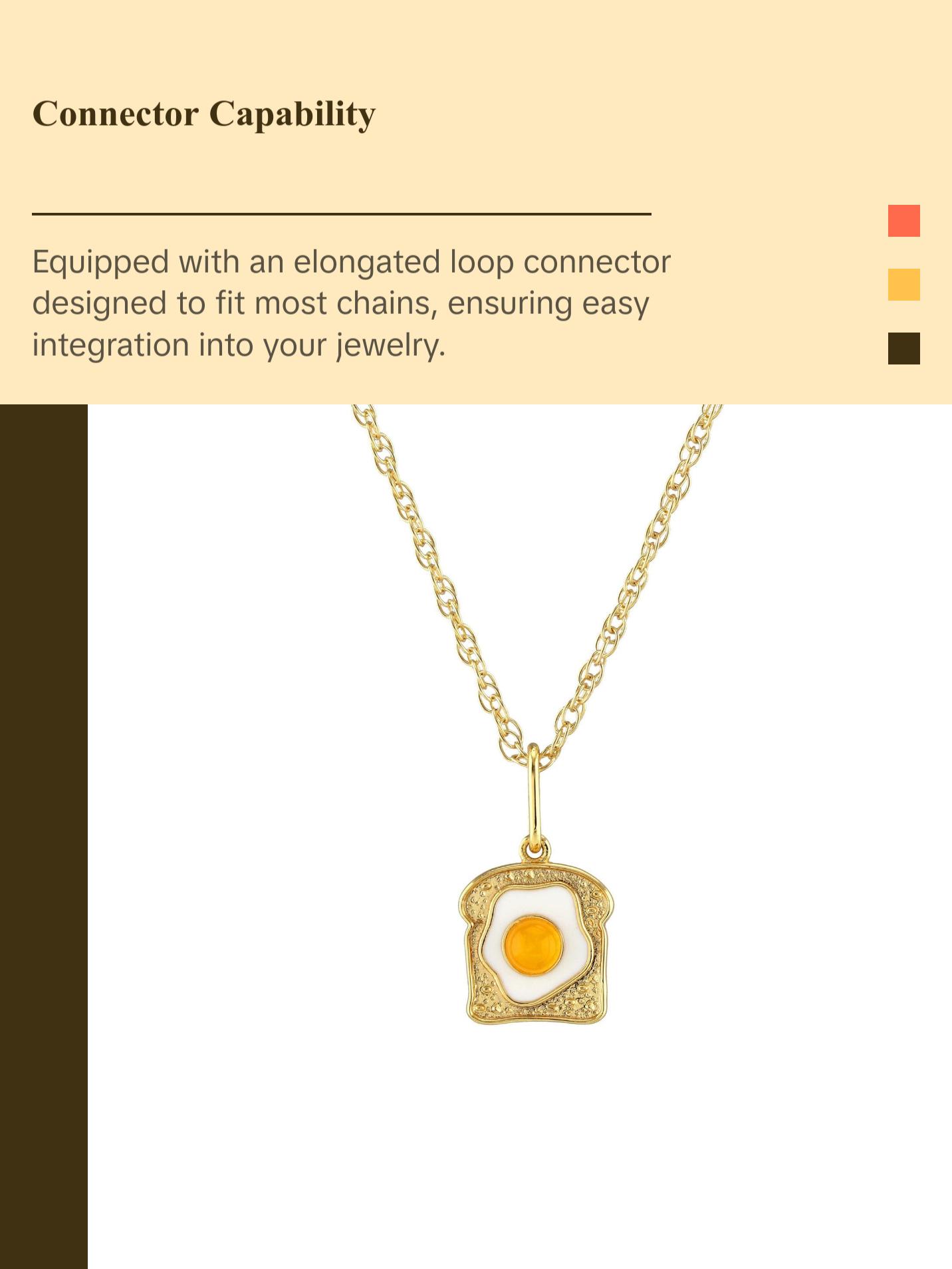 Egg on Toast Enamel Charm
