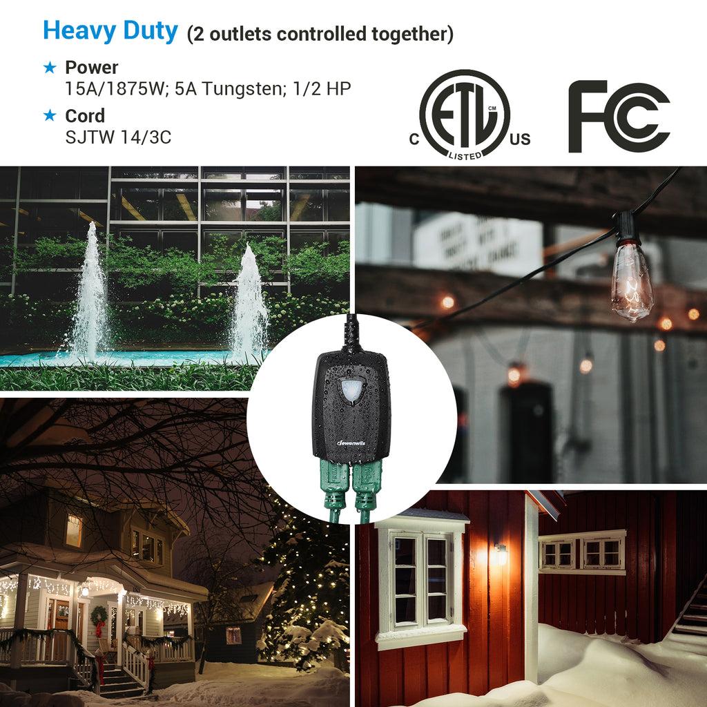 DEWENWILS Waterproof 100ft Programmable Wireless Remote Control Outlet Kit--HRS101F2