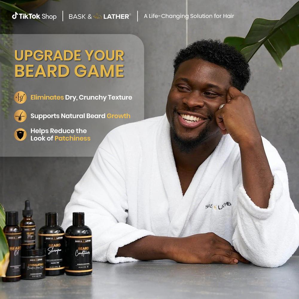 Men’s Healthy Hair and Beard Starter Kit Nourishing Shampoo, Conditioner, and Gentle Shea Butter Blend Balm Hydrating Set. Gift | Men's self-care