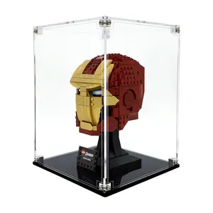 Acrylic Display Case UV Print Compatible with LEGO® 76165 Marvel Iron Man Helmet - Set Not Included
