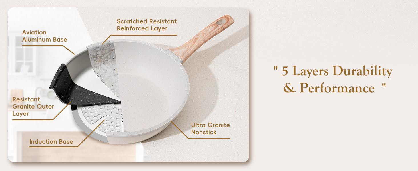 [NEW] SODAY 12 POTS and Pans Set B,NonStick Granite Cookware Set ,Non-toxic Healthy Nonstick Kitchen Cooking Set with Frying Pans, Saucepans,Glass lid,Kitchenware,stock up on specials,Valentines Day gifts